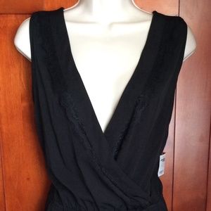 Black V-neck jumpsuit romper